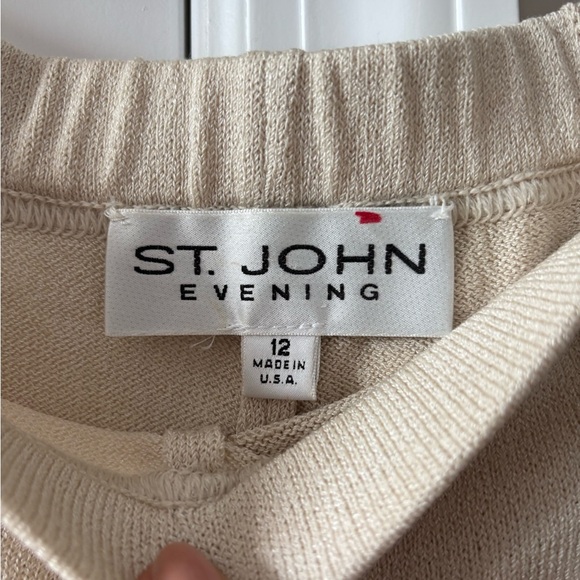 St. John Evening Knit Palazzo Pants in Cream - Picture 4 of 10